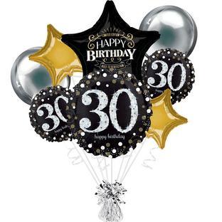 Sparkling Celebration 30th Birthday Foil Balloon Bouquet